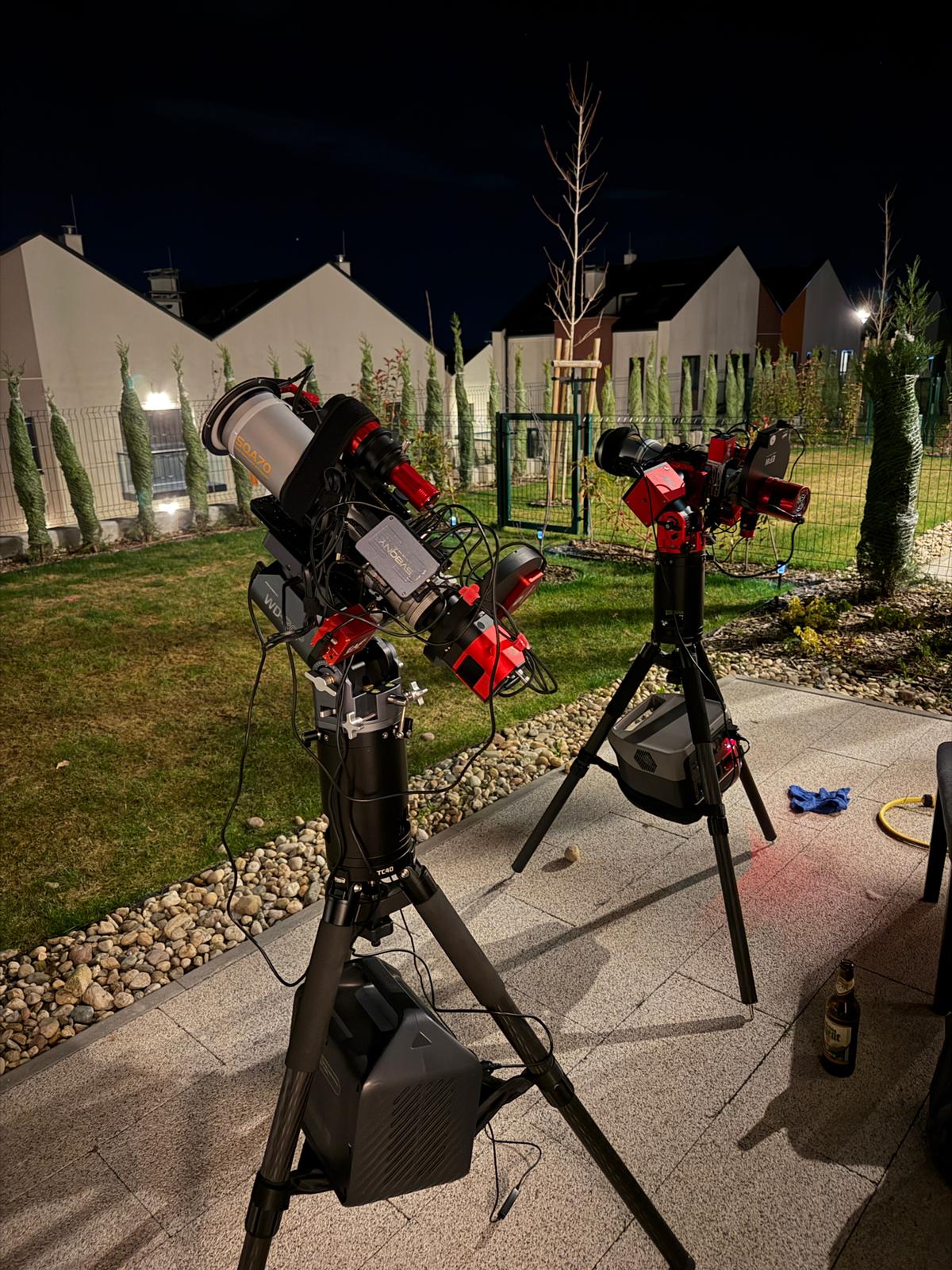Astrophotography setup under the night sky