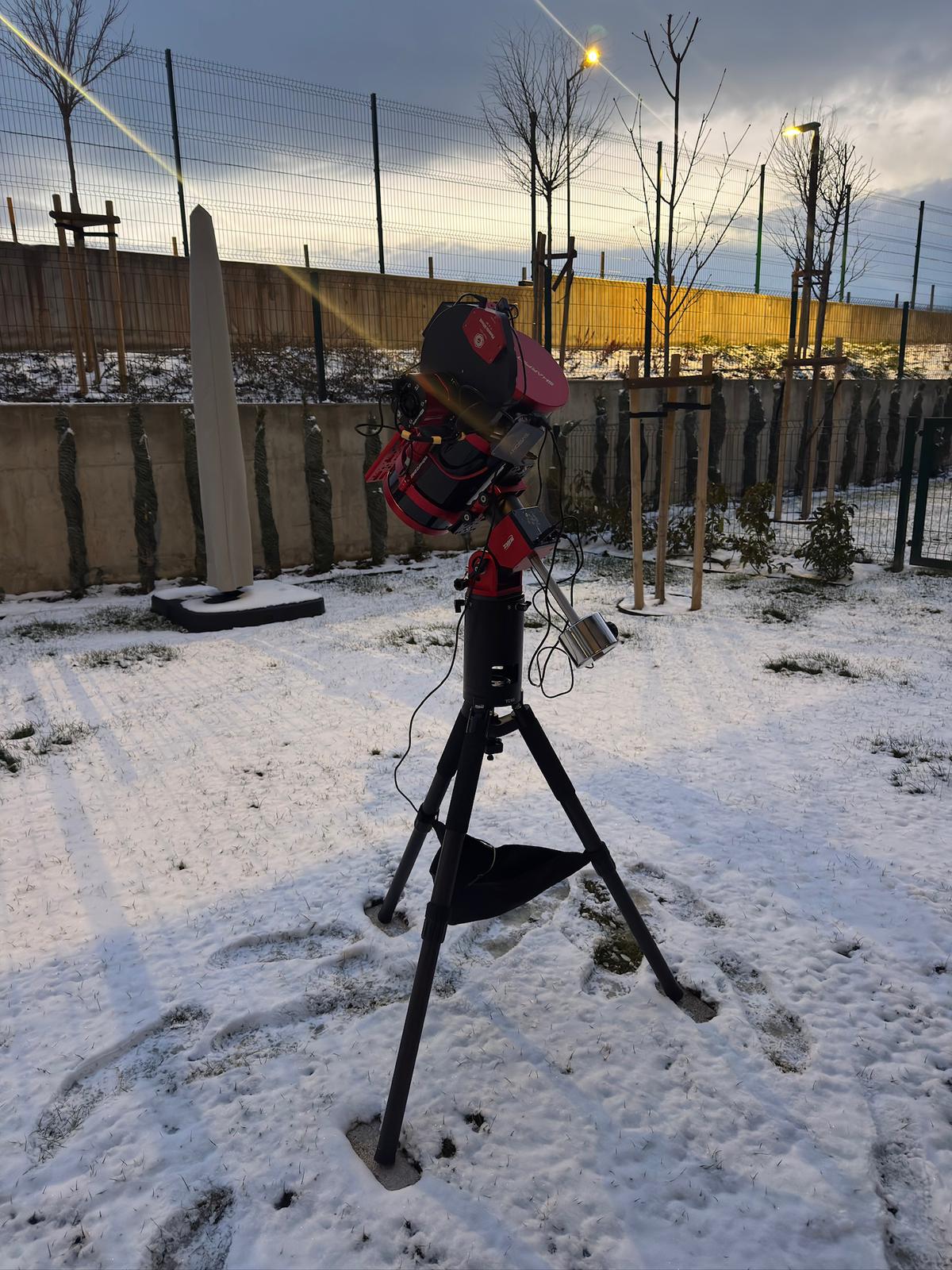 Astrophotography setup under the night sky