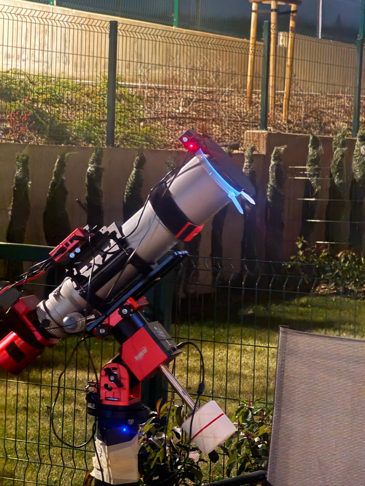 Astrophotography setup under the night sky